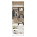 Ver imagem 5 de Guarda Roupa 2 Portas com Nichos e 1 Gaveta Curió Casatema MadeiraOriginals Natural/Branco