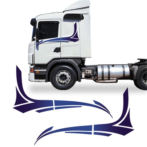Faixa Scania 2008 Adesivo Azul Lateral Caminhão Decorativo Azul Teu Adesivo