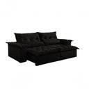 Ver imagem 1 de Sofá Ventura Retrátil e Reclinável 200m Pillow com 20cm Fibra Siliconada - Preto