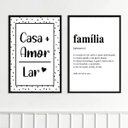Ver imagem 1 de Kit 2 Quadros Casa Amor Lar Família 33x24cm:moldura Branca
