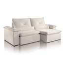 Ver imagem 2 de Sofá Retrátil Reclinável Molas Pillow15 Adam Veludo OffWhite 2,5m