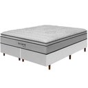 Ver imagem 1 de Cama Box Branca + Colchão King Size Ortopédico San Gabriel Branco Espuma D33 One Pillow