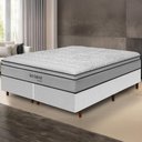 Ver imagem 2 de Cama Box Branca + Colchão King Size Ortopédico San Gabriel Branco Espuma D33 One Pillow