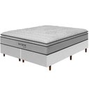 Ver imagem 1 de Cama Box Branca + Colchão King Size Ortopédico San Gabriel Branco Espuma D33 One Pillow