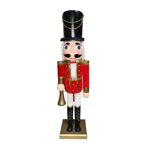 Quebra Nozes Vermelho e Dourado Trombone 50cm - Wincy Natal Nta25443