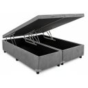 Ver imagem 1 de Cama Queen Box Baú Bi-partida 79 Blindada:suede Cinza/queen