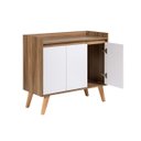 Ver imagem 7 de Aparador Buffet 90cm MDF Freijó com Branco Madri - On Móveis