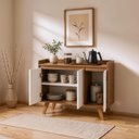 Ver imagem 2 de Aparador Buffet 90cm MDF Freijó com Branco Madri - On Móveis