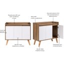 Ver imagem 3 de Aparador Buffet 90cm MDF Freijó com Branco Madri - On Móveis
