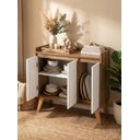 Ver imagem 2 de Aparador Buffet 90cm MDF Nogal com Branco Madri - On Móveis