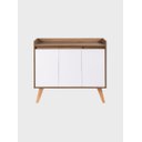 Ver imagem 4 de Aparador Buffet 90cm MDF Nogal com Branco Madri - On Móveis