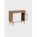 Ver imagem 6 de Aparador Buffet 90cm MDF Nogal com Branco Madri - On Móveis
