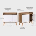 Ver imagem 3 de Aparador Buffet 90cm MDF Nogal com Branco Madri - On Móveis