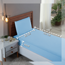 Ver imagem 4 de Kit Jogo de Cama Lençol Solteiro 300 Fios Algodão com Virol 3 Peças:azul Bebe