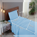 Ver imagem 3 de Kit Jogo de Cama Lençol Solteiro 300 Fios Algodão com Virol 3 Peças:azul Bebe