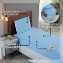 Ver imagem 6 de Kit Jogo de Cama Lençol Solteiro 300 Fios Algodão com Virol 3 Peças:azul Bebe