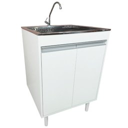 Tanque de Inox 46l com Torneira de Bancada Gabinete Mdf 60cm - 2