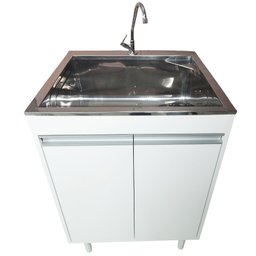 Tanque de Inox 46l com Torneira de Bancada Gabinete Mdf 60cm - 5
