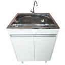 Ver imagem 5 de Tanque de Inox 46l com Torneira de Bancada Gabinete Mdf 60cm