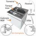Ver imagem 4 de Tanque de Inox 46l com Torneira de Bancada Gabinete Mdf 60cm