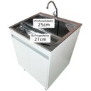 Ver imagem 6 de Tanque de Inox 46l com Torneira de Bancada Gabinete Mdf 60cm
