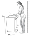 Ver mais imagens de Tanque de Inox 46l com Torneira de Bancada Gabinete Mdf 60cm