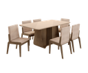 Ver imagem 2 de Conjunto Mesa com 6 Cadeiras Harpa Marrom/Carvalho/Fendi