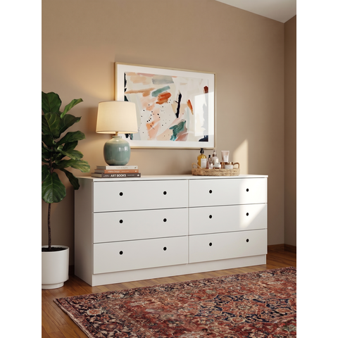 Cômoda 6 Gavetas com Puxador Argola Branco