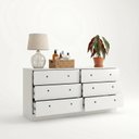 Ver imagem 6 de Cômoda 6 Gavetas com Puxador Argola Branco