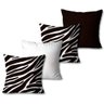Kit com 4 Capas de Almofadas Decorativas Zebra Preto e Branco - 1
