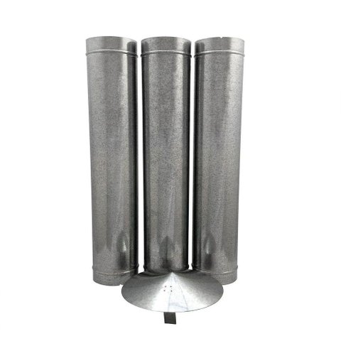 1,80 M Duto Galvanizado 150 Mm de Diâmetro com Chapéu Chinês