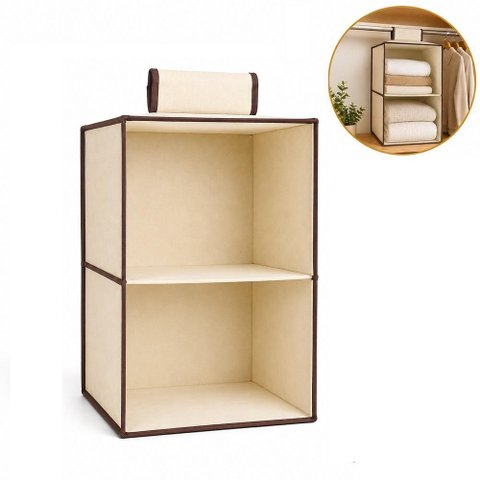 Prateleira Vertical 2 Divisórias Organizador Multiuso Closet Armário Guarda Roupa Toalhas Edredom