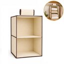 Ver imagem 1 de Prateleira Vertical 2 Divisórias Organizador Multiuso Closet Armário Guarda Roupa Toalhas Edredom