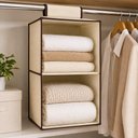 Ver imagem 6 de Prateleira Vertical 2 Divisórias Organizador Multiuso Closet Armário Guarda Roupa Toalhas Edredom