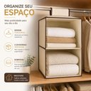 Ver imagem 4 de Prateleira Vertical 2 Divisórias Organizador Multiuso Closet Armário Guarda Roupa Toalhas Edredom