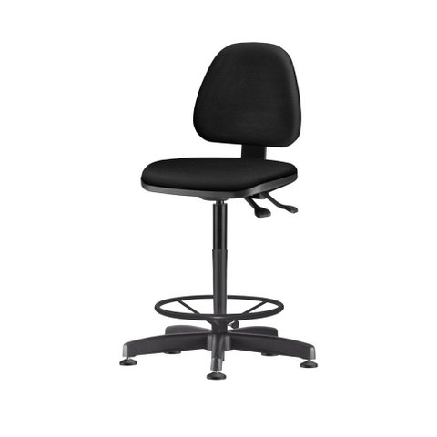 Cadeira Sky Assento Courino Base Caixa Fixa Metalica Preta - 54813