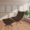 Ver imagem 2 de Kit Poltrona Com Puff Costela Base Em Madeira Giratória