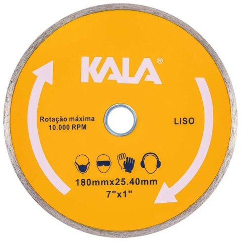 Disco Diamantado Liso para Corte 180mm x 25,4mm Alta Precisao Kala