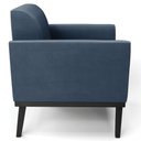 Ver imagem 6 de Poltrona Decorativa Base Madeira Preto Maressa Suede Azul Marinho - Ibiza