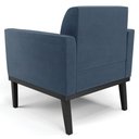 Ver imagem 5 de Poltrona Decorativa Base Madeira Preto Maressa Suede Azul Marinho - Ibiza