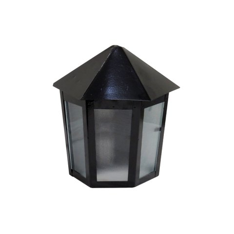 Luminária Veneza Parafusar na Parede Alumínio Preto 19x12cm Ouro Minas