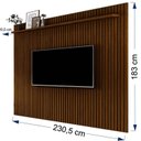 Ver imagem 5 de Rack com Painel Ripado para TV até 86 Polegadas MDF 230,5CMX183CM Pés em Madeira Maciça Vivare