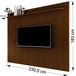 Rack com Painel para Tv 86 Polegadas Pés em Madeira Maciça Vivare - 5