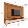 Rack com Painel para Tv 86 Polegadas Pés em Madeira Maciça Vivare - 3