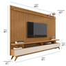 Rack com Painel Ripado para Tv 86 Polegadas Pés em Madeira Maciça Vivare - 3