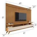 Ver imagem 3 de Rack com Painel Ripado para TV até 86 Polegadas MDF 230,5CMX183CM Pés em Madeira Maciça Vivare