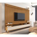 Ver imagem 1 de Rack com Painel Ripado para Tv 86 Polegadas Pés em Madeira Maciça Vivare