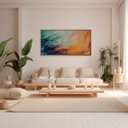 Ver imagem 1 de Quadro Decorativo Tela Canvas Moderno Colorido Abstrato Paisagem para Sala de Estar