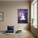 Ver imagem 1 de Quadro Decorativo Silhueta de Buda - Galáxia - 70x50cm:moldura Preta