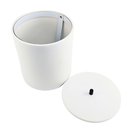 Ver imagem 2 de Lixeira Redonda Branca em Poliéster com Puxador Black Matte